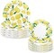 40Pcs Lemon Paper Plates Watercolor Summer Fruit Disposable Plates 9 Inch & 7 Inch (Yellow)